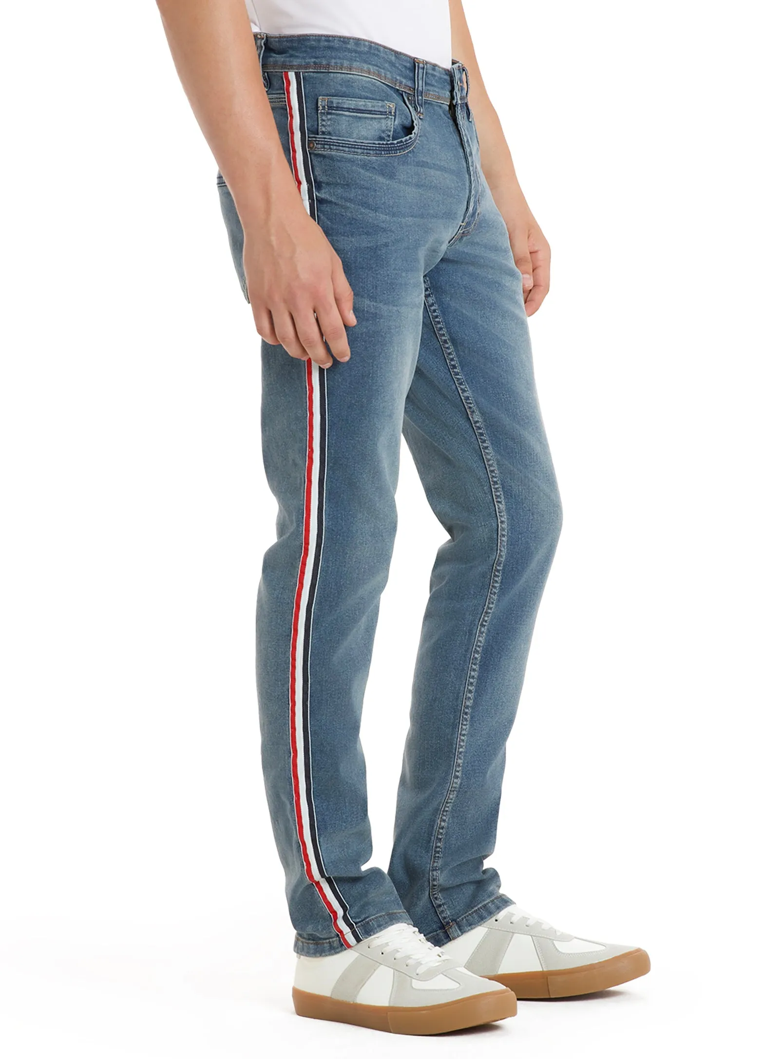 Kyle | Stretch Jeans with side tape || Kyle | tirer Jean coupe slim avec bande latéral