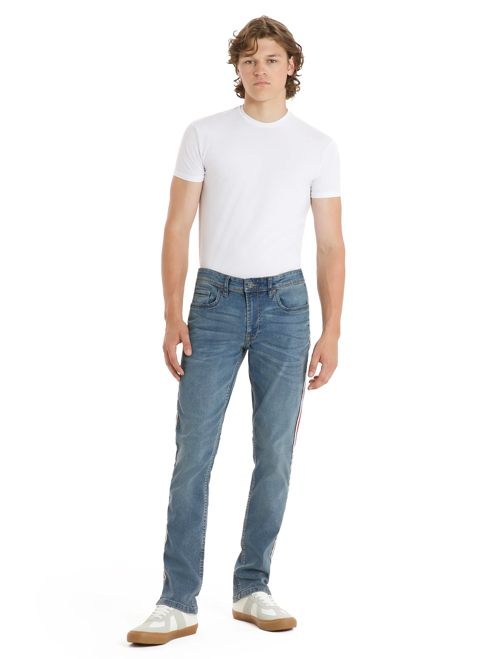 Kyle | Stretch Jeans with side tape || Kyle | tirer Jean coupe slim avec bande latéral