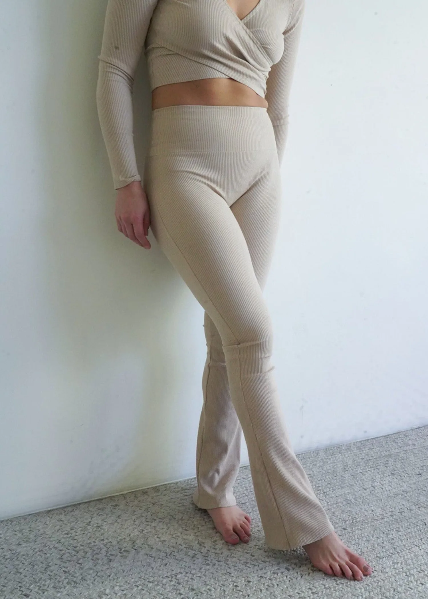 Laguna High Waisted Flare Pant Nude