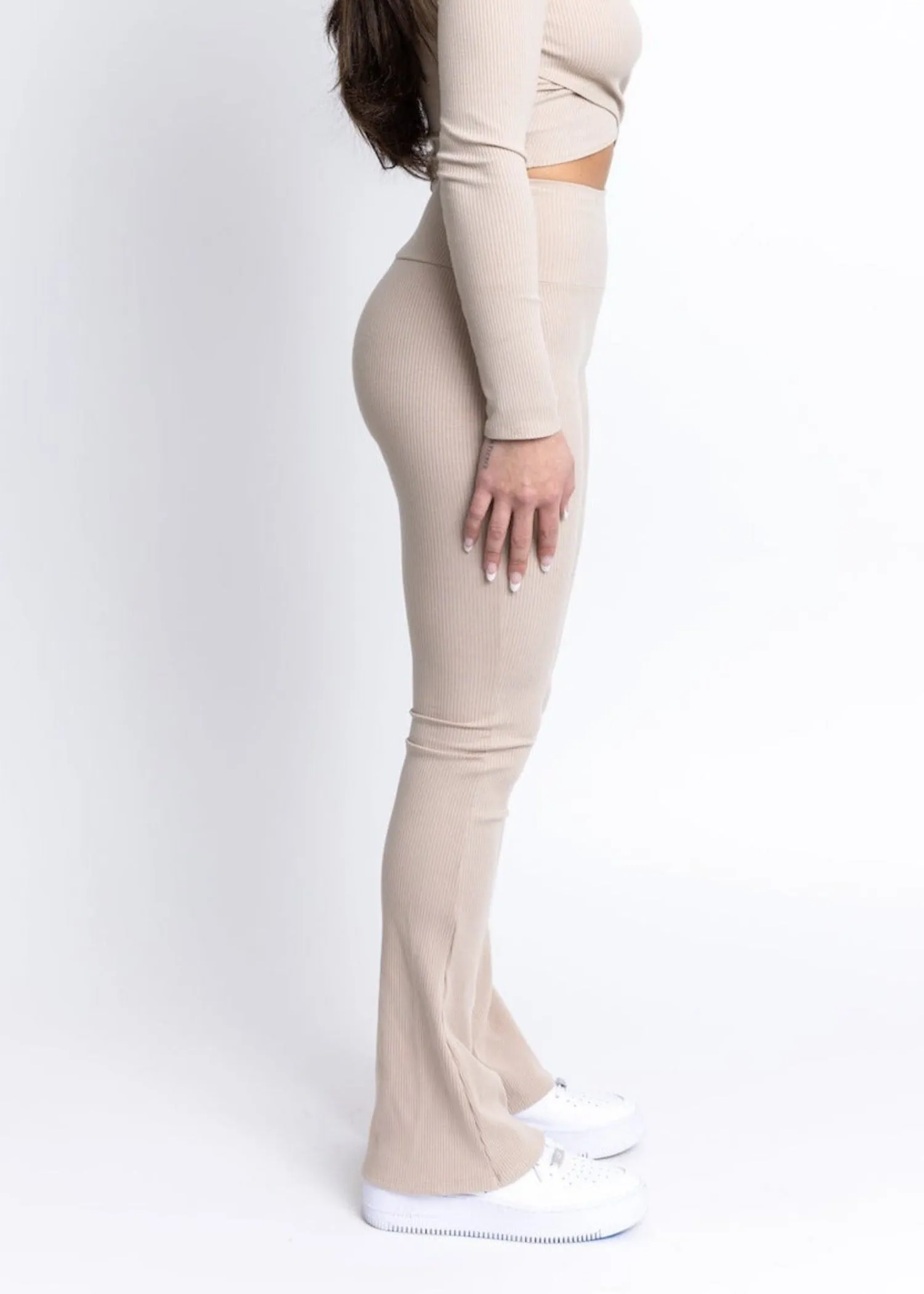 Laguna High Waisted Flare Pant Nude