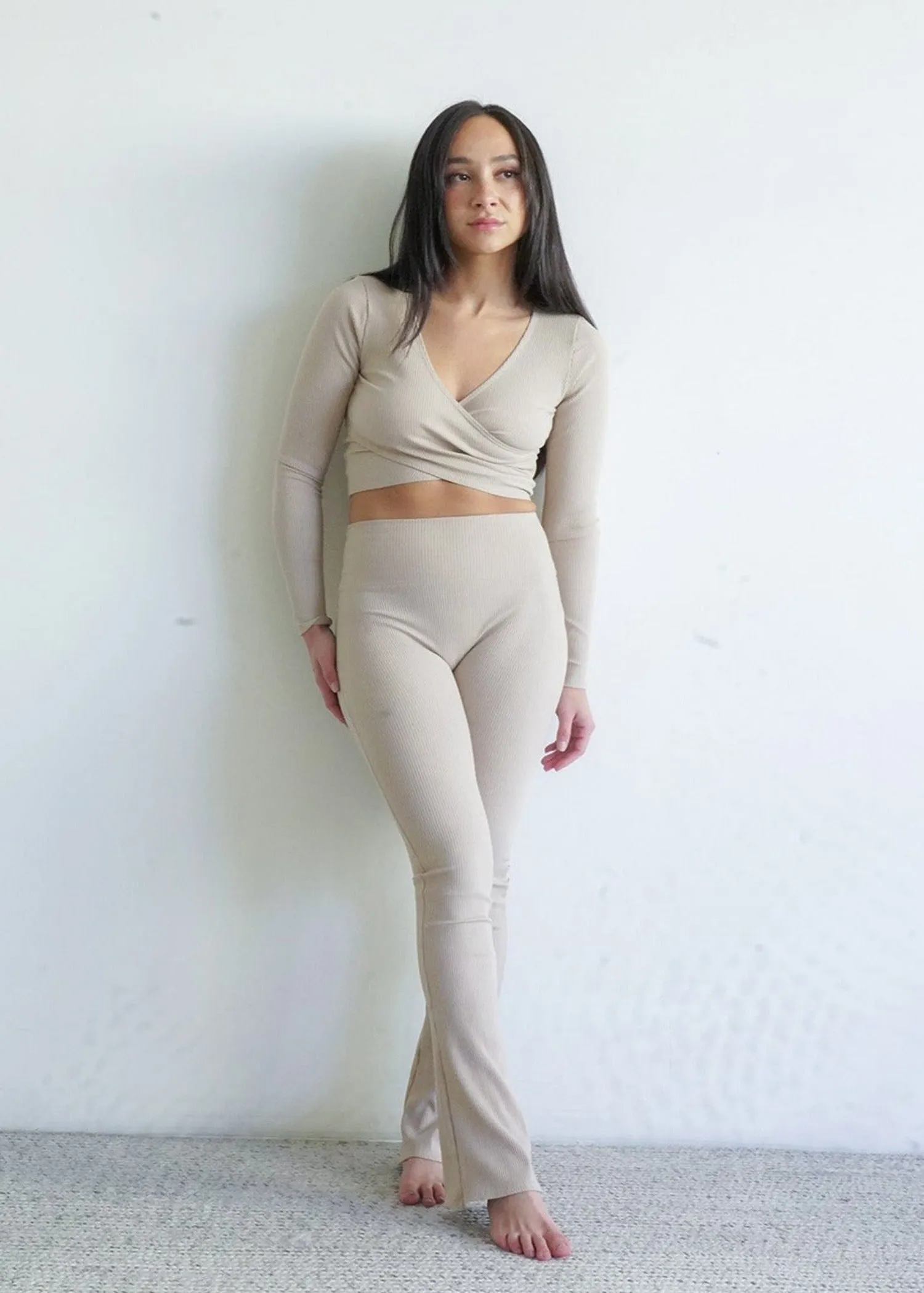 Laguna High Waisted Flare Pant Nude