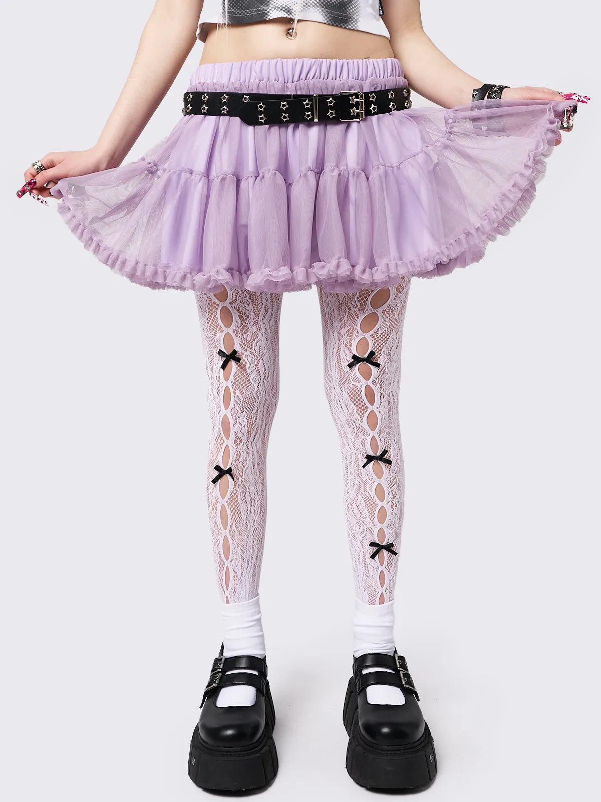 Lila Chiffon Tutu Mini Skirt