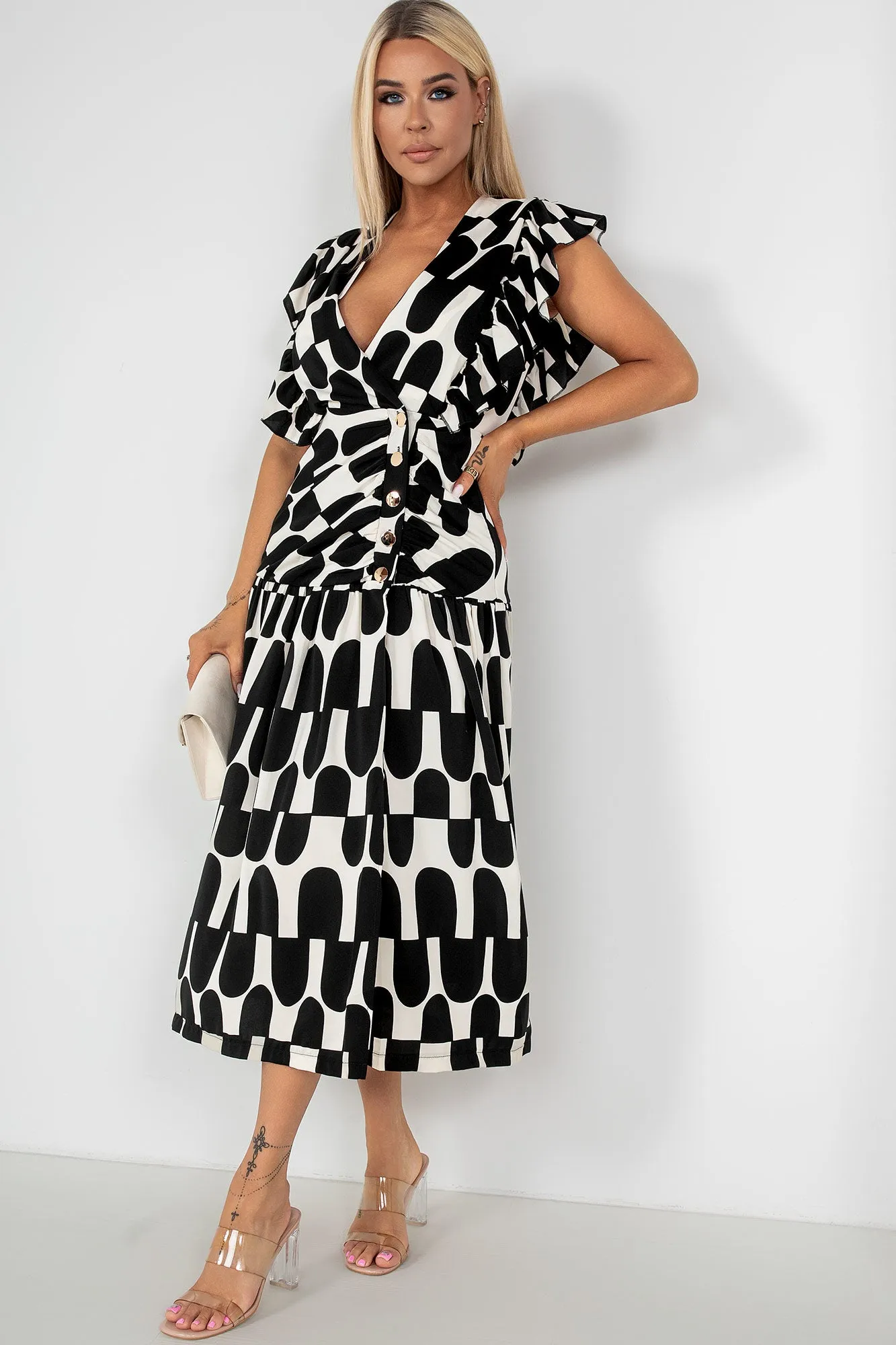 Lily Black Print Dress