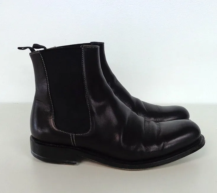 MARC JACOBS Chic Men's Pull On Black Leather Boots Size Mens 6 1/2