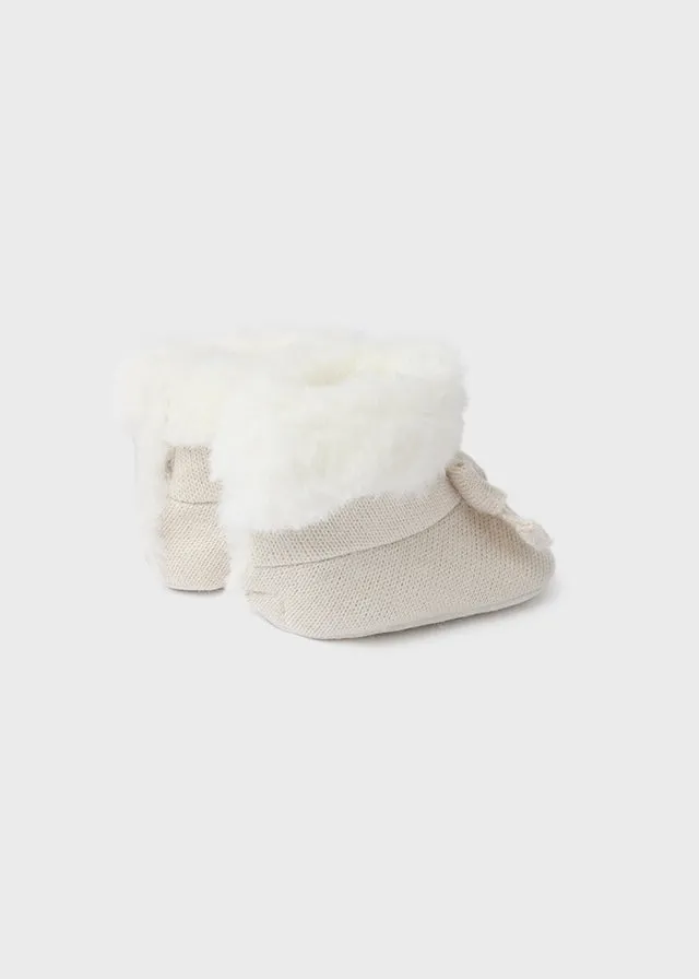 Mayoral Baby Girls Ivory Knitted Pre-Walkers