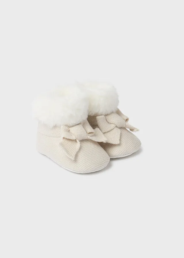 Mayoral Baby Girls Ivory Knitted Pre-Walkers