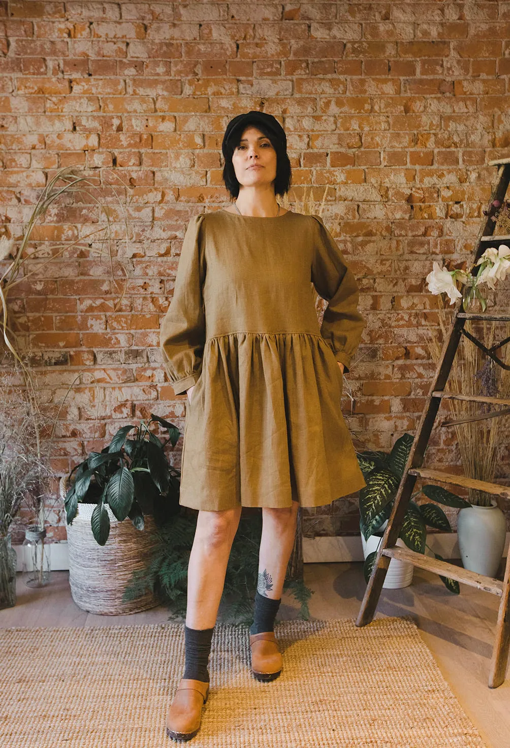 Mini Gloria Dress in Olive