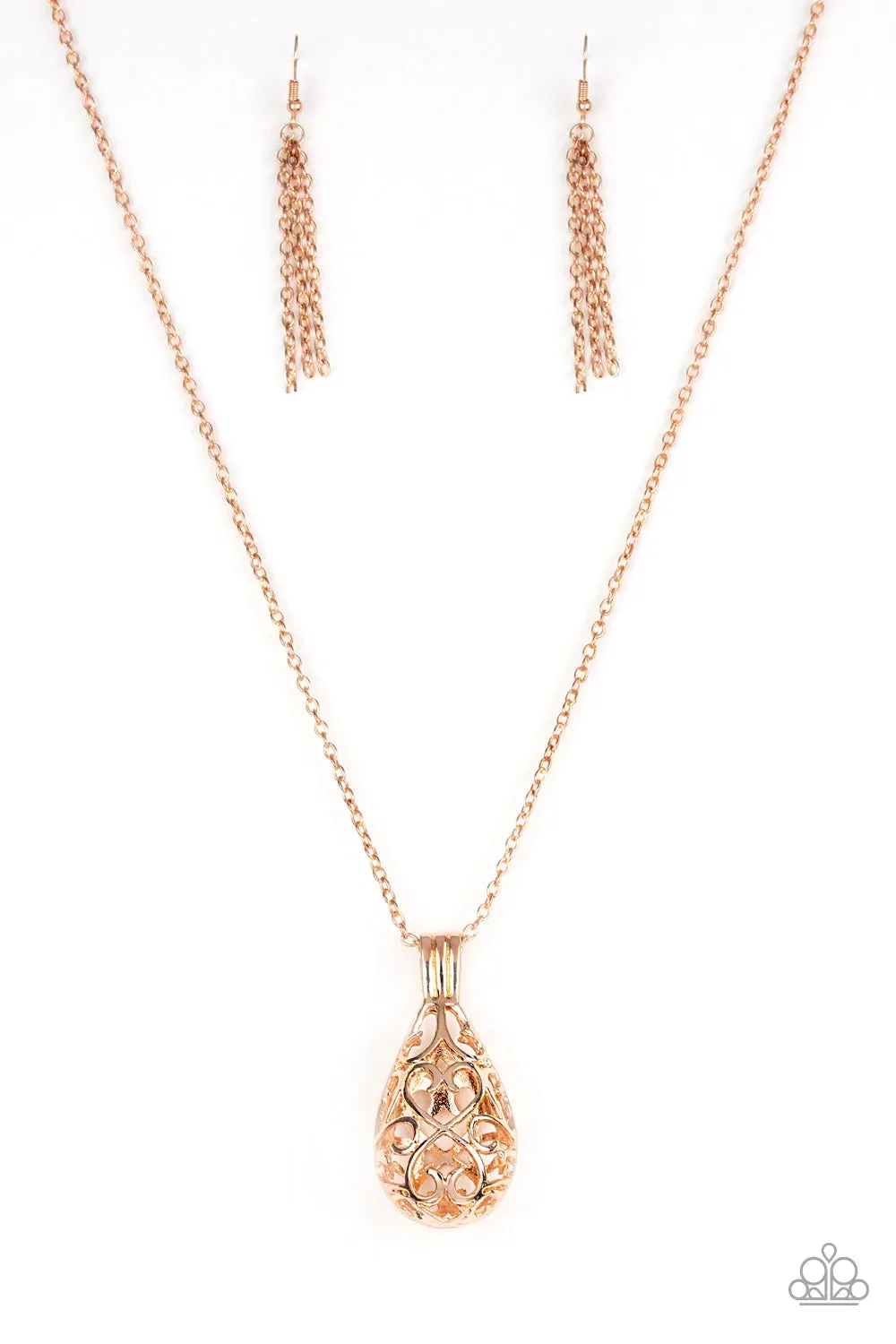 Paparazzi Accessories  - Magic Potion #L661 - Rose Gold Necklace