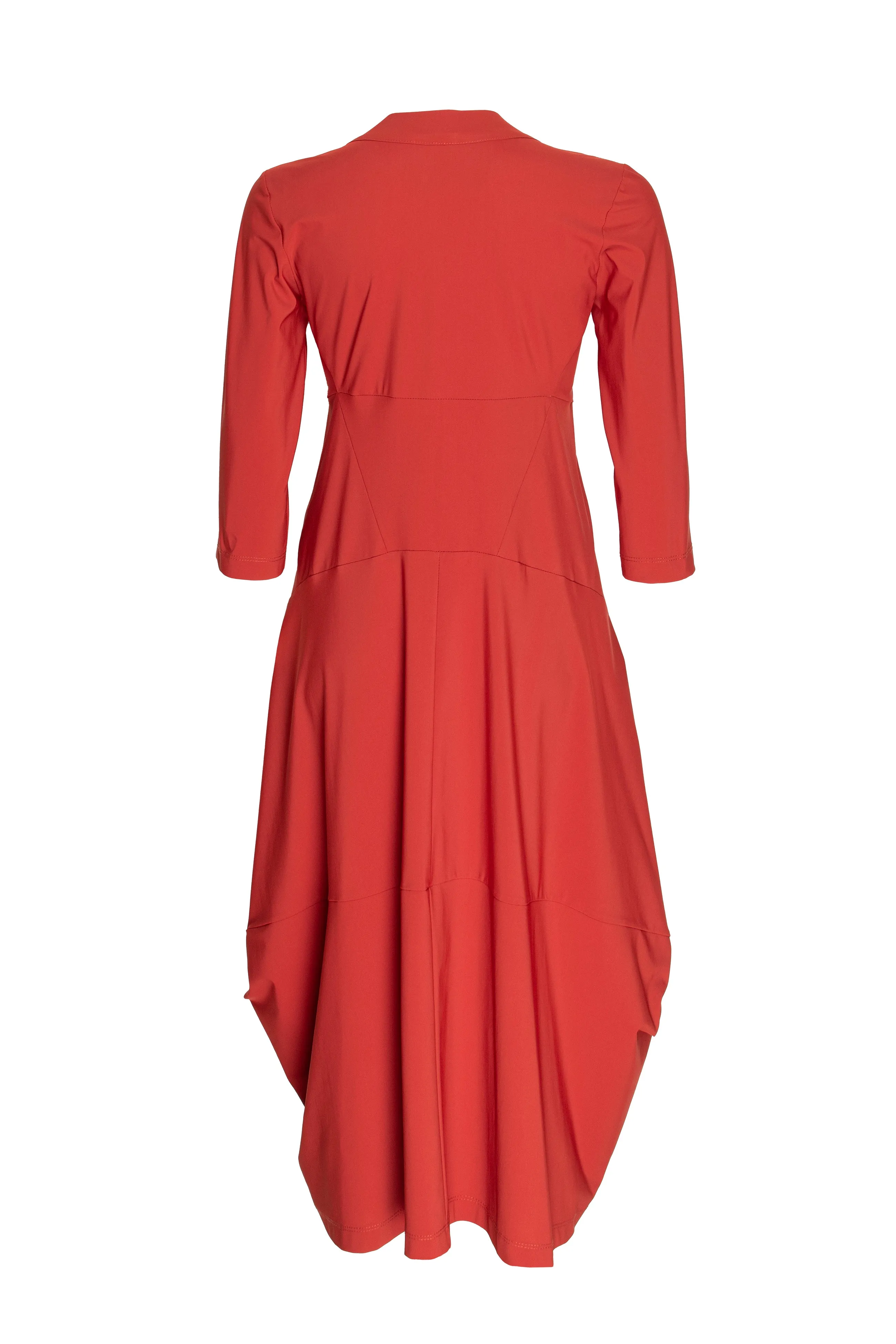 Paprika 3/4 Sleeve Vee Neck Multipanel Dress 8630