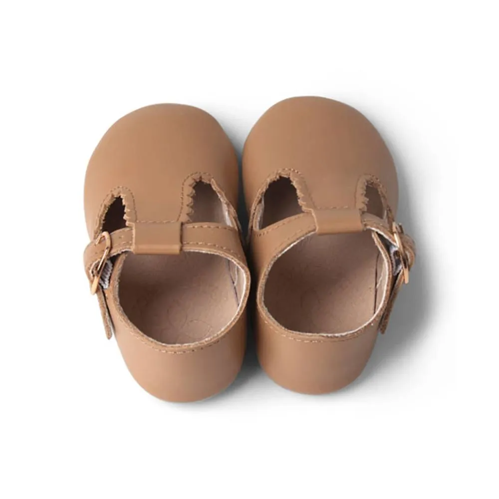 Peanut Leather Baby T Bar Shoe