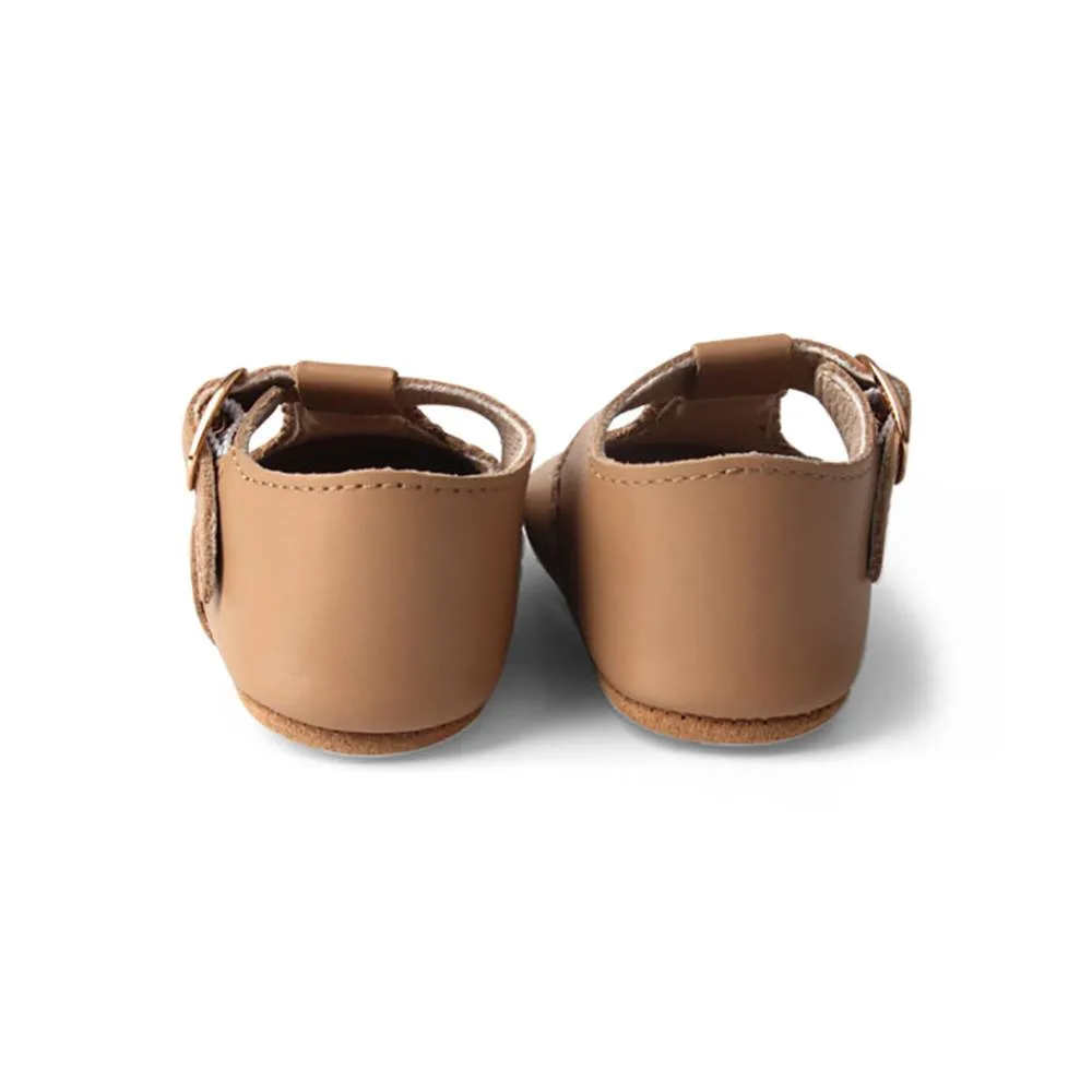 Peanut Leather Baby T Bar Shoe