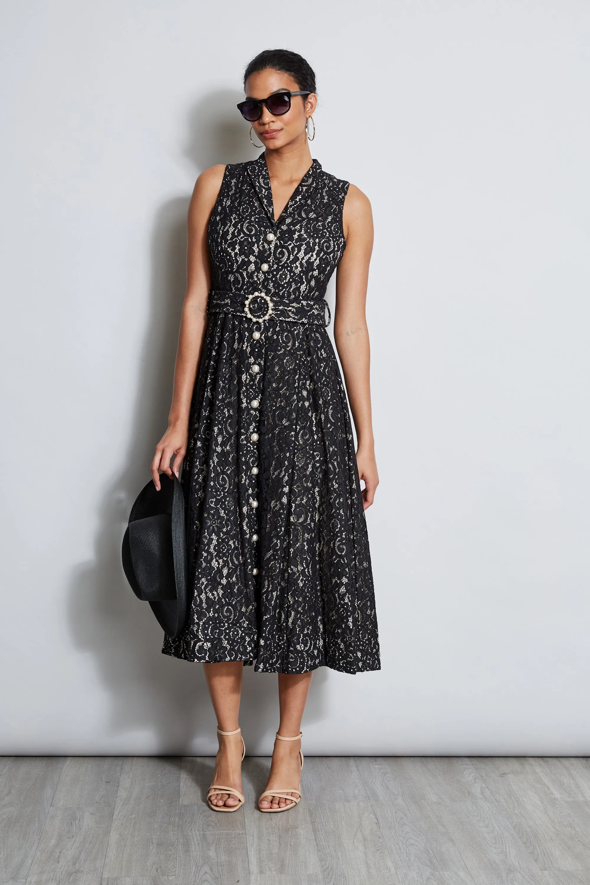 Pearl Detail Lace Dress