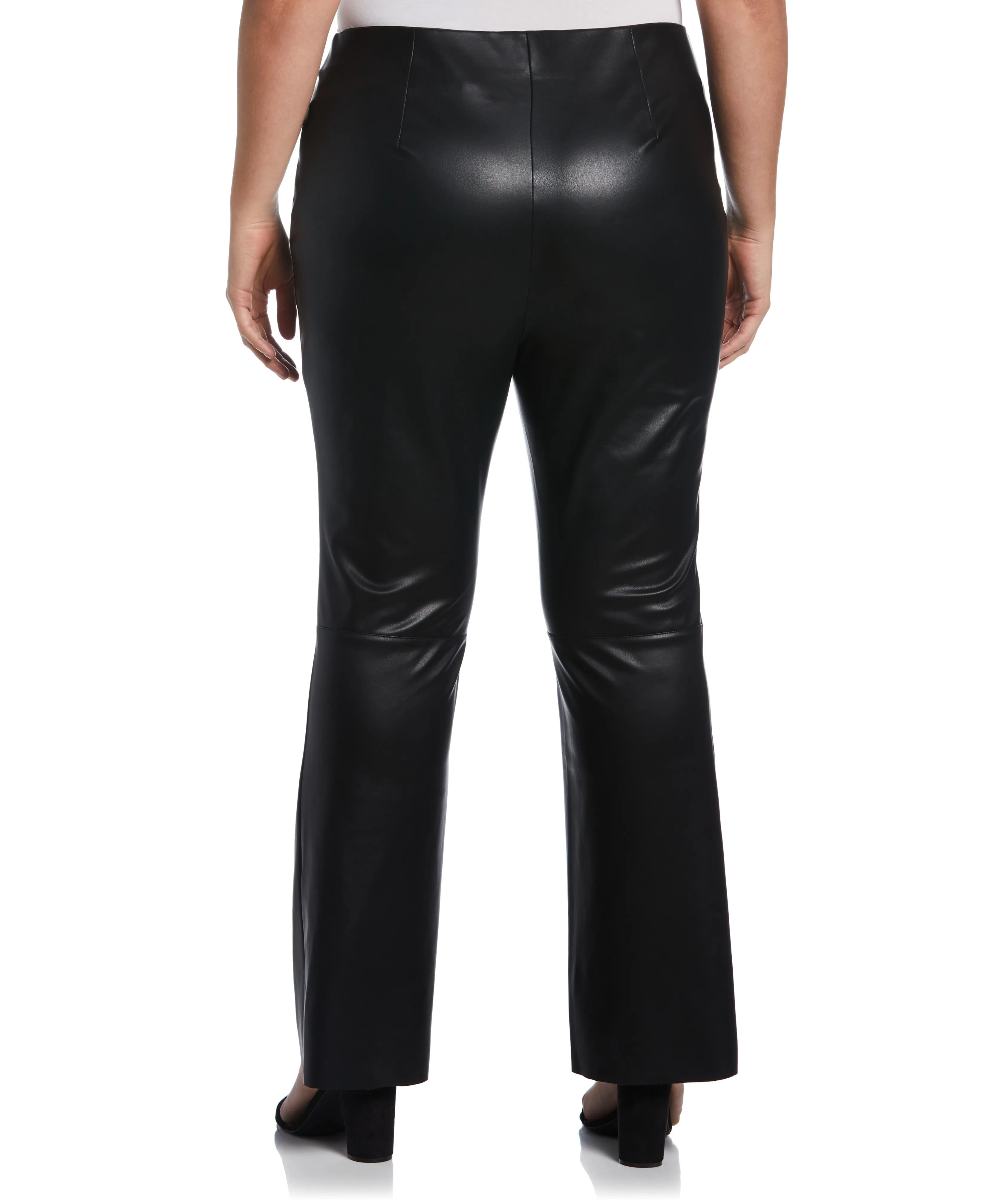 Plus Size Vegan Leather High Waist Bootcut Pant