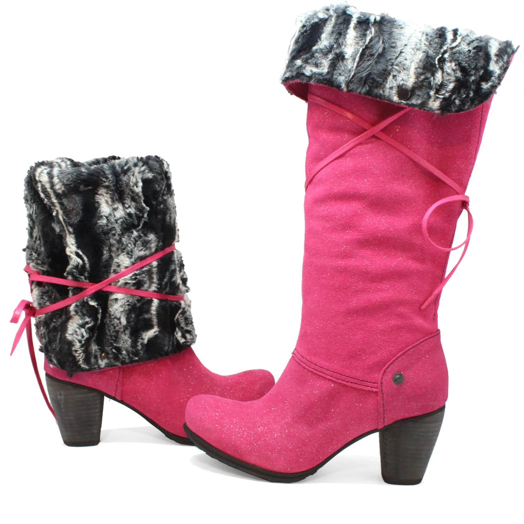 Pulpeux  Fuchsia suede long leg boot