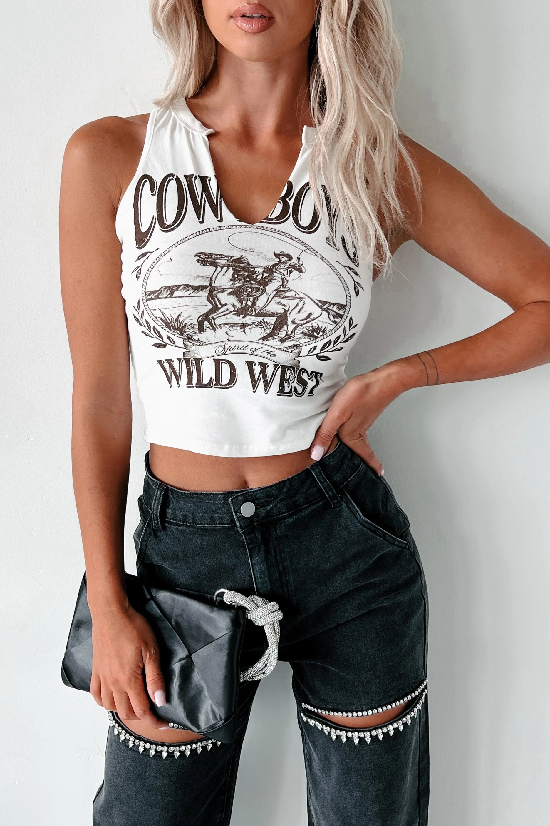 "Spirit Of The West" Graphic Tank Top (Ivory)