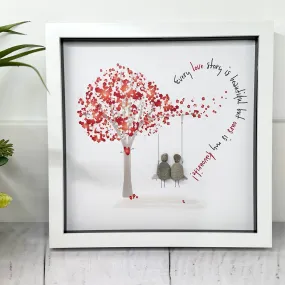 Red Love Tree Every Love Story Pebble Picture