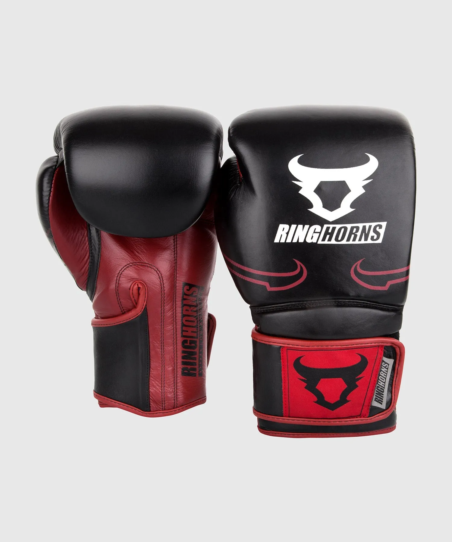 Ringhorns Destroyer Boxing Gloves - Leather - Black/Red