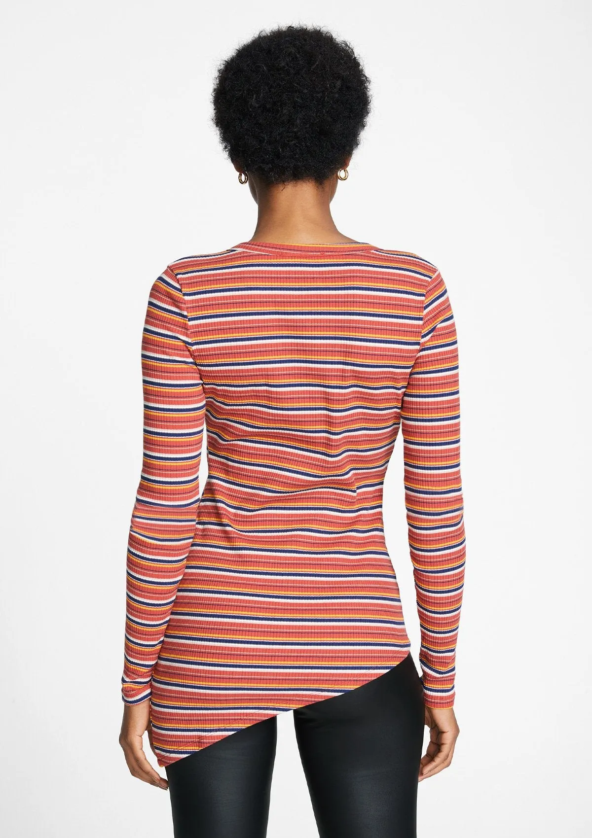 Tall Ariana Asymmetrical Stripe Top