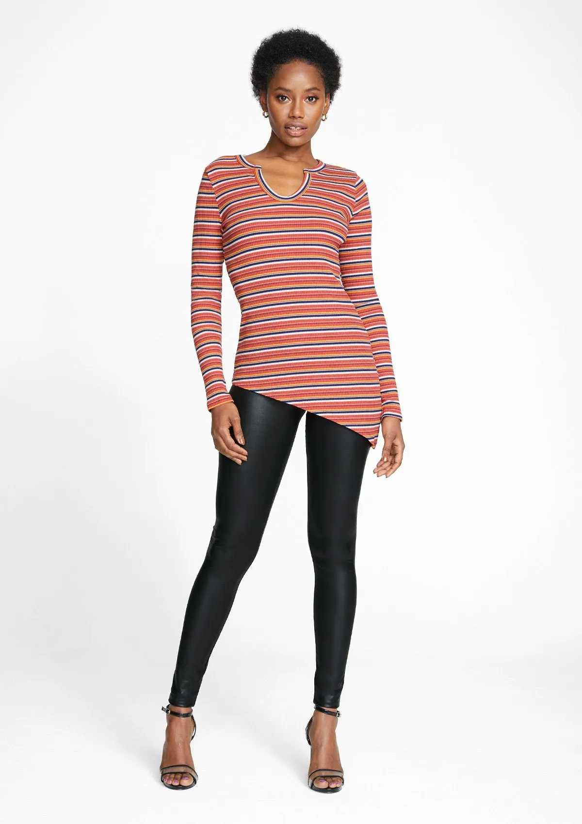 Tall Ariana Asymmetrical Stripe Top