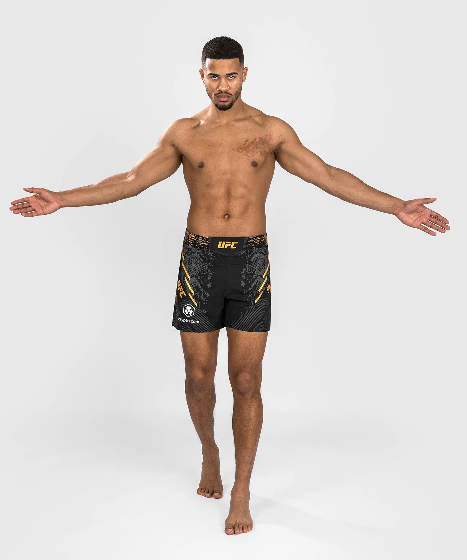 UFC Adrenaline by Venum Personalized Authentic Fight Night Men's Fight Short - Short Fit - Black/Gold