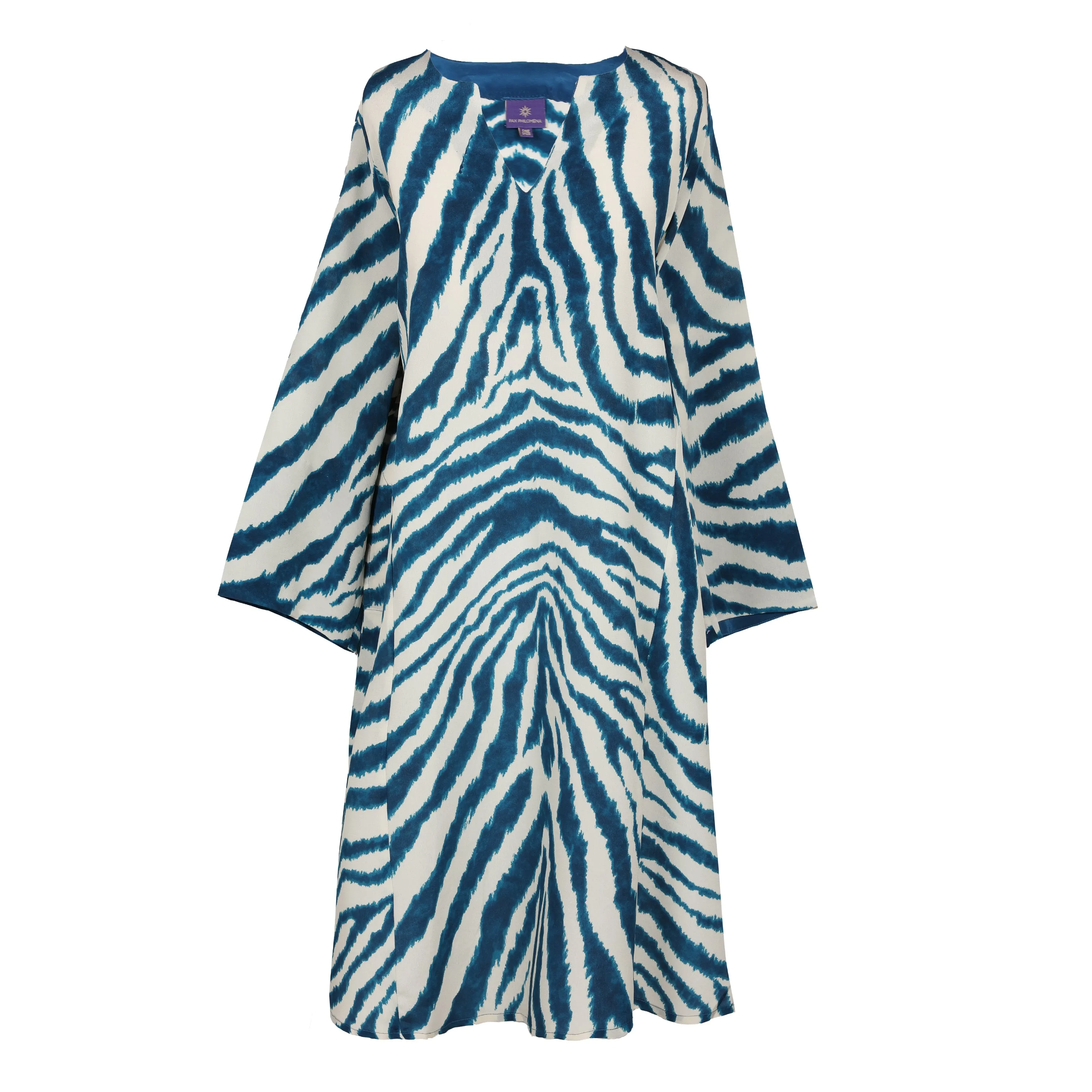 Zebra Petrolio Italian Silk Midi Tunic