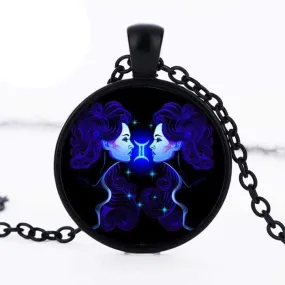 Zodiac Dreams Black Gemini Necklace